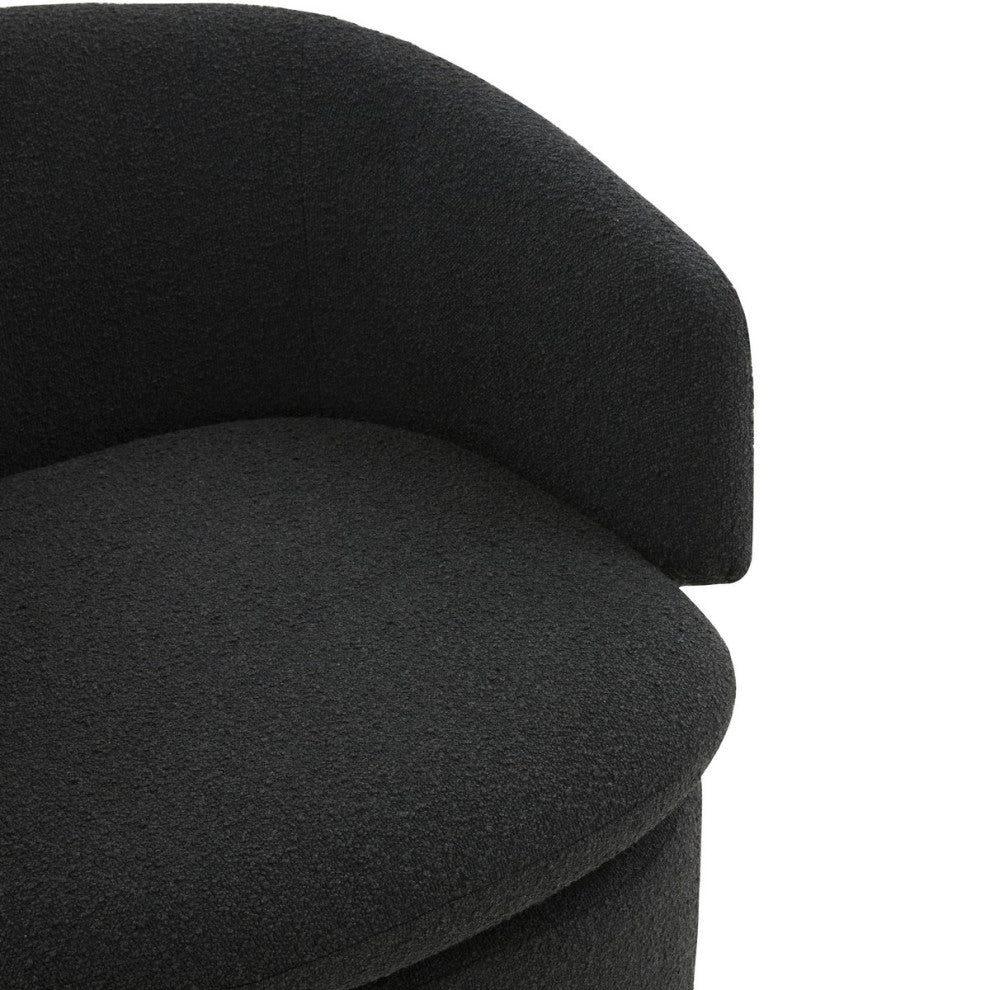 Safavieh Couture Phyllis Boucle Swivel Chair, Black