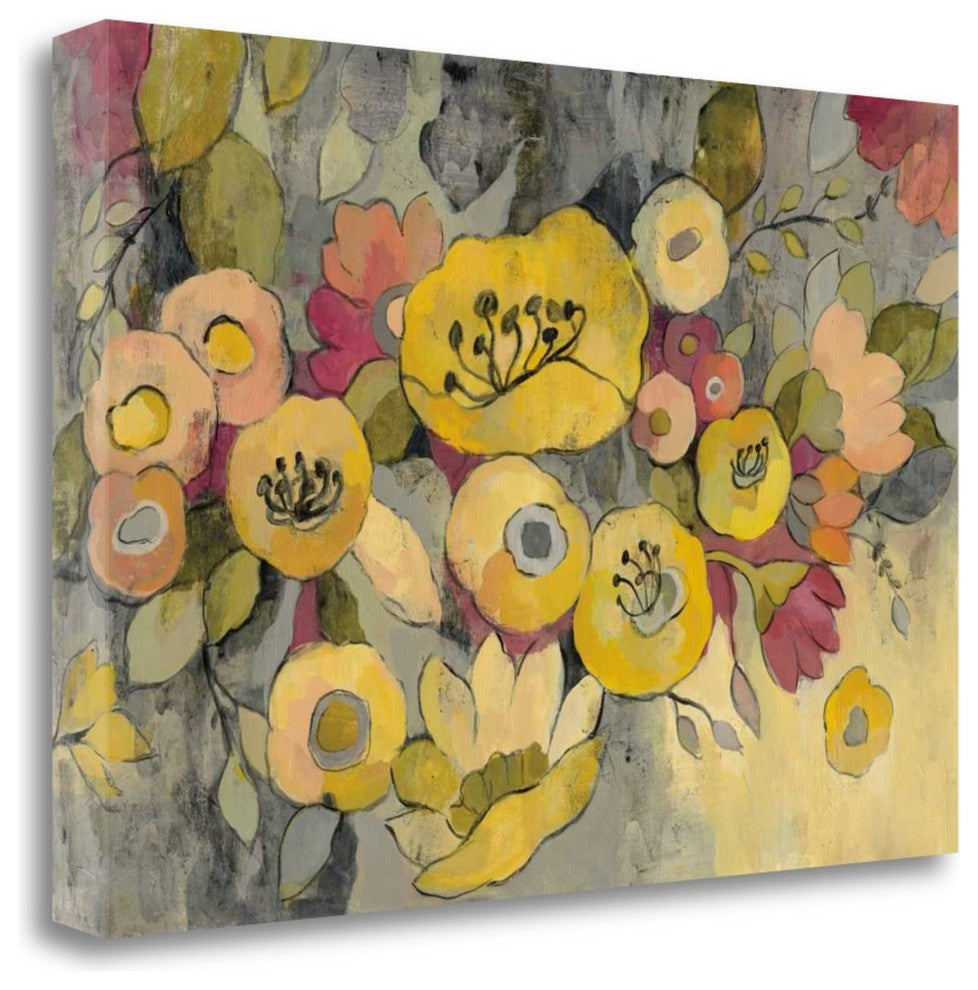"Yellow Floral Duo III" By Silvia Vassileva, Giclee Print on Gallery Wrap Canvas