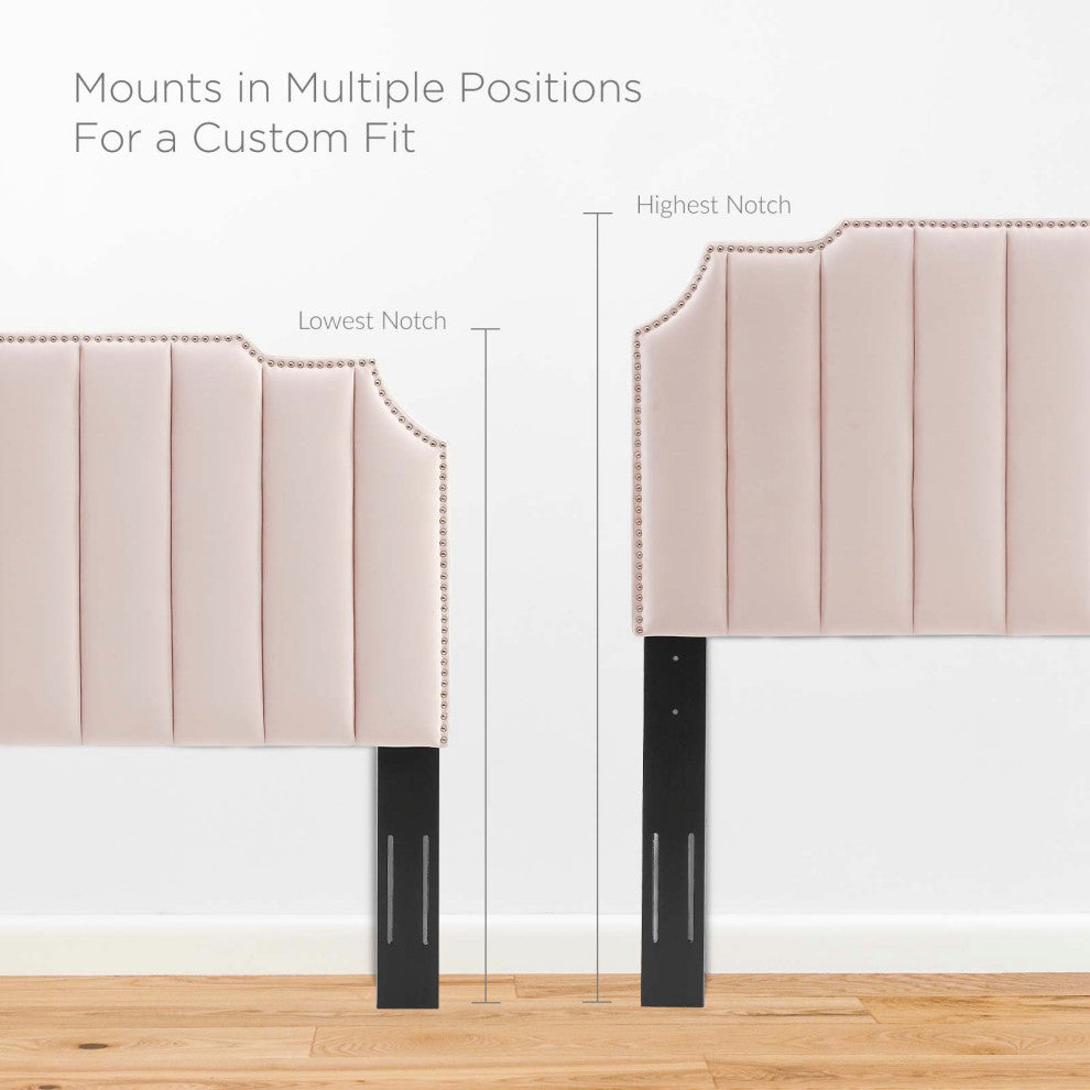 Headboard, Twin Size, Velvet, Pink, Modern Contemporary, Bedroom Master Suite