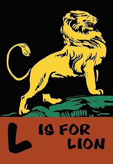 L is for Lion- Gallery Wrapped Canvas Art 28" x 42"