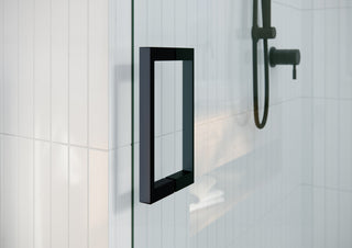 68-72"x60-Frameless Bath Tub Sliding Shower Door Square Hardware, Matte Black