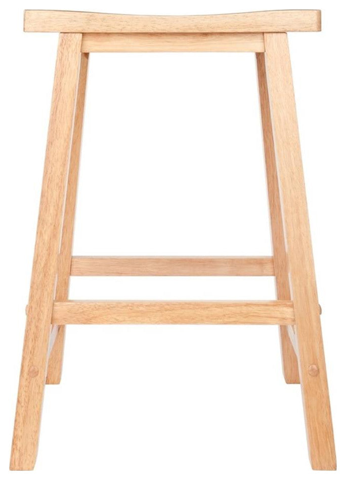 Winsome Satori 24" Transitional Solid Wood Saddle Seat Counter Stool - Thumbnail 4