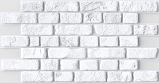 White Bricks 3D Wall Panels, Set of 5, Covers 25.5 Sq Ft