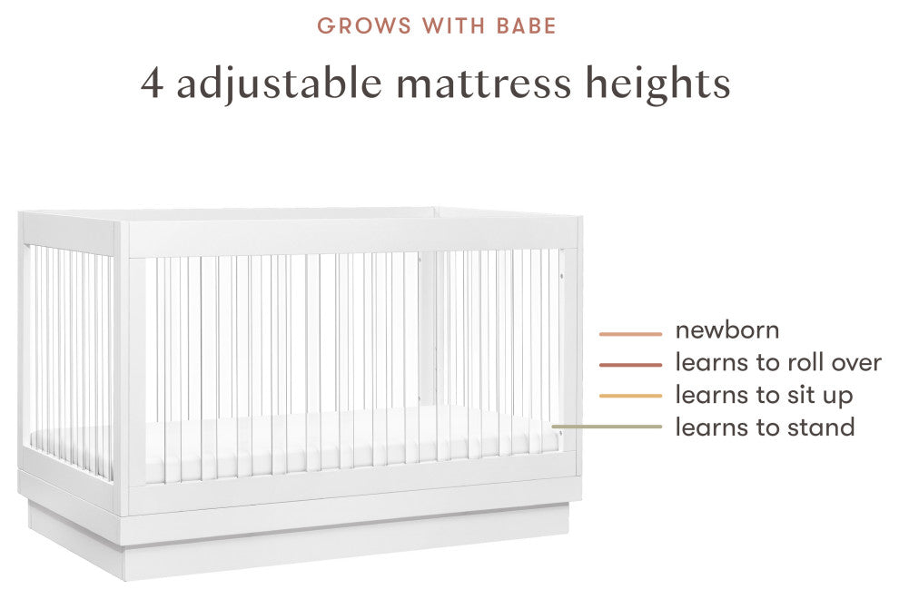 Harlow Acrylic 3-in-1 Convertible Crib With Toddler Bed Conversion Kit
