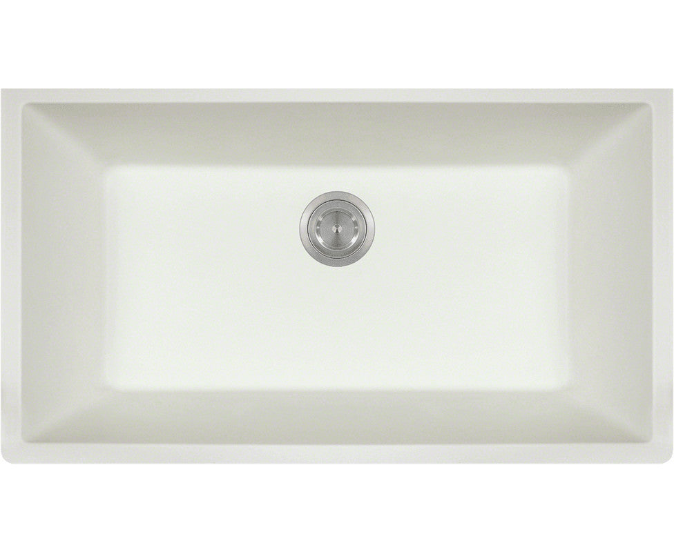 Large Single Bowl Undermount AstraGranite Kitchen Sink, White