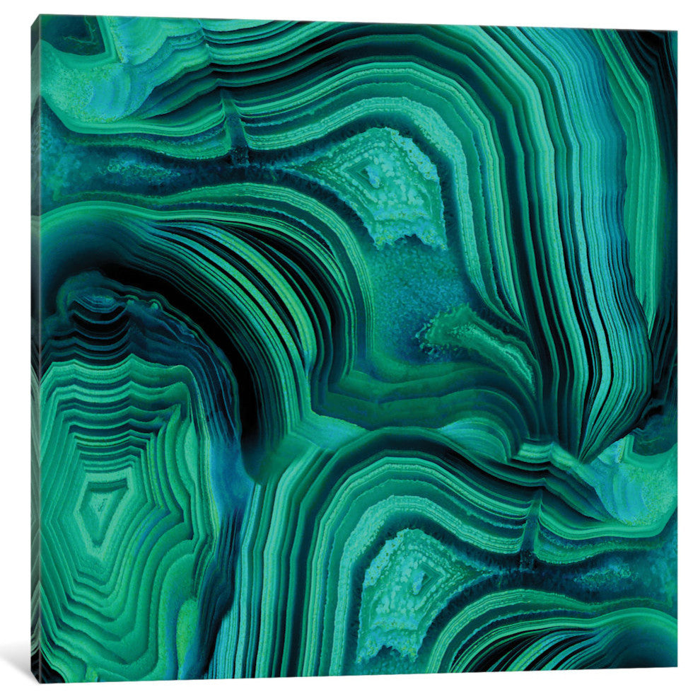 "Malachite In Green And Blue" by Danielle Carson, Canvas Print, 18"x18"