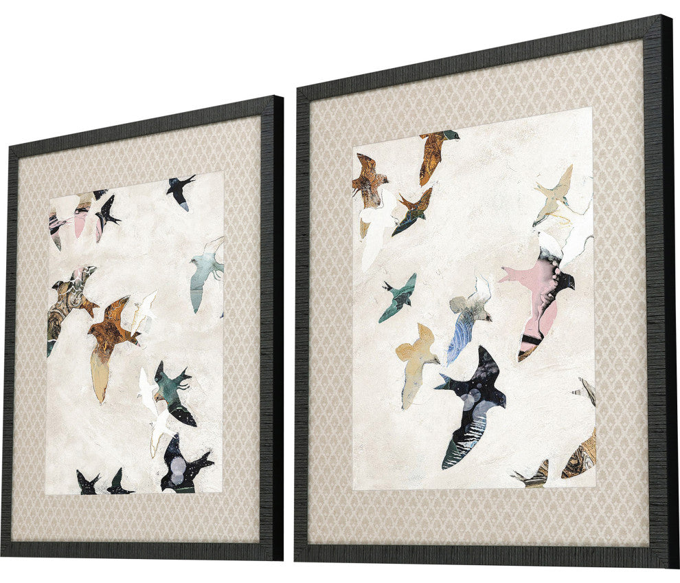 Abstract Birds Artwork, 2-Piece Set