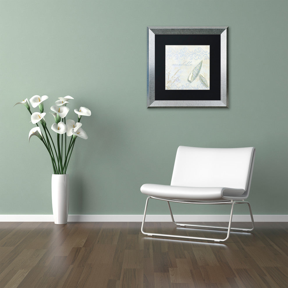 Color Bakery 'She Sells Seashells II', Silver Frame, Black Mat, 11x11
