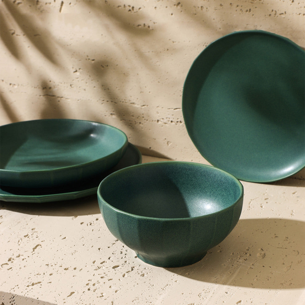 Stone Lain Rio Stoneware Bowl Set of 4, Green