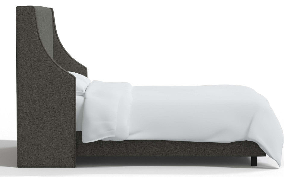 Fully Upholstered Wingback Bed, Zuma Charcoal, King