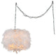 Finna 3-light Feathered 15"Chrome Swag Lamp