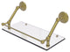 Prestige Monte Carlo 18" Floating Glass Shelf with Rail, Satin Brass