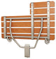 ADA Wall Mount Folding Teak Phenolic Transfer Bench Shower Seat, Left-Handed 26"