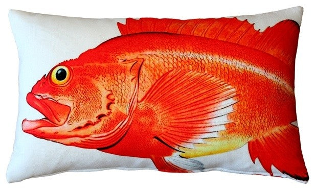 Pillow Decor - Rockfish Fish Pillow 12 x 20