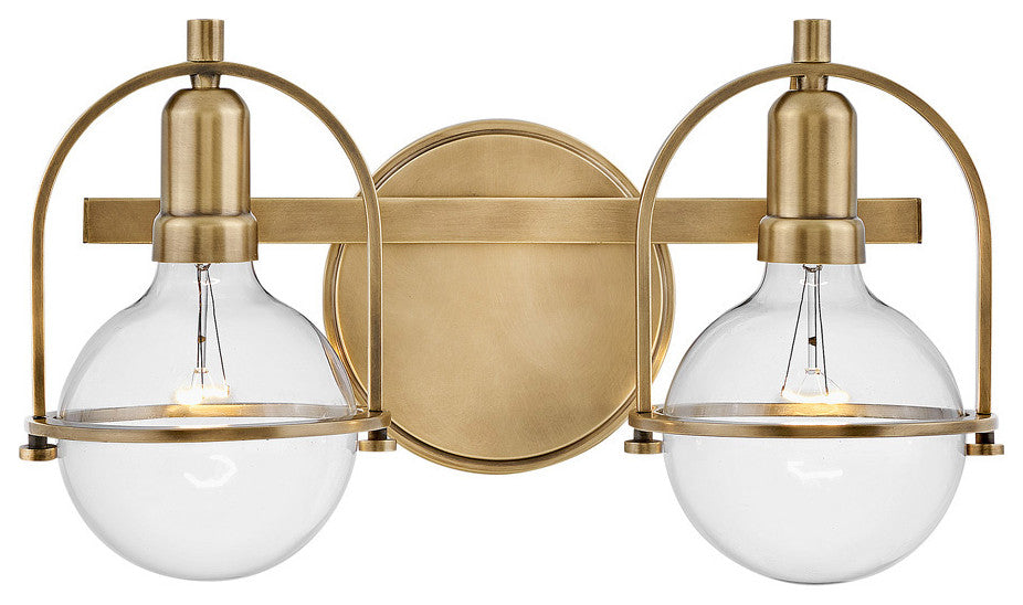 Hinkley Somerset Small Two Light Vanity, Heritage Brass