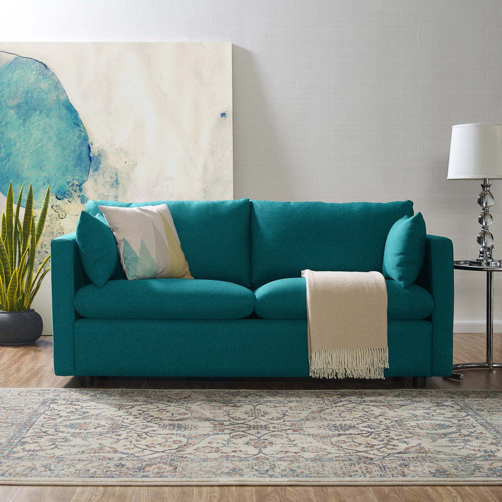 Activate Upholstered Fabric Sofa, Teal