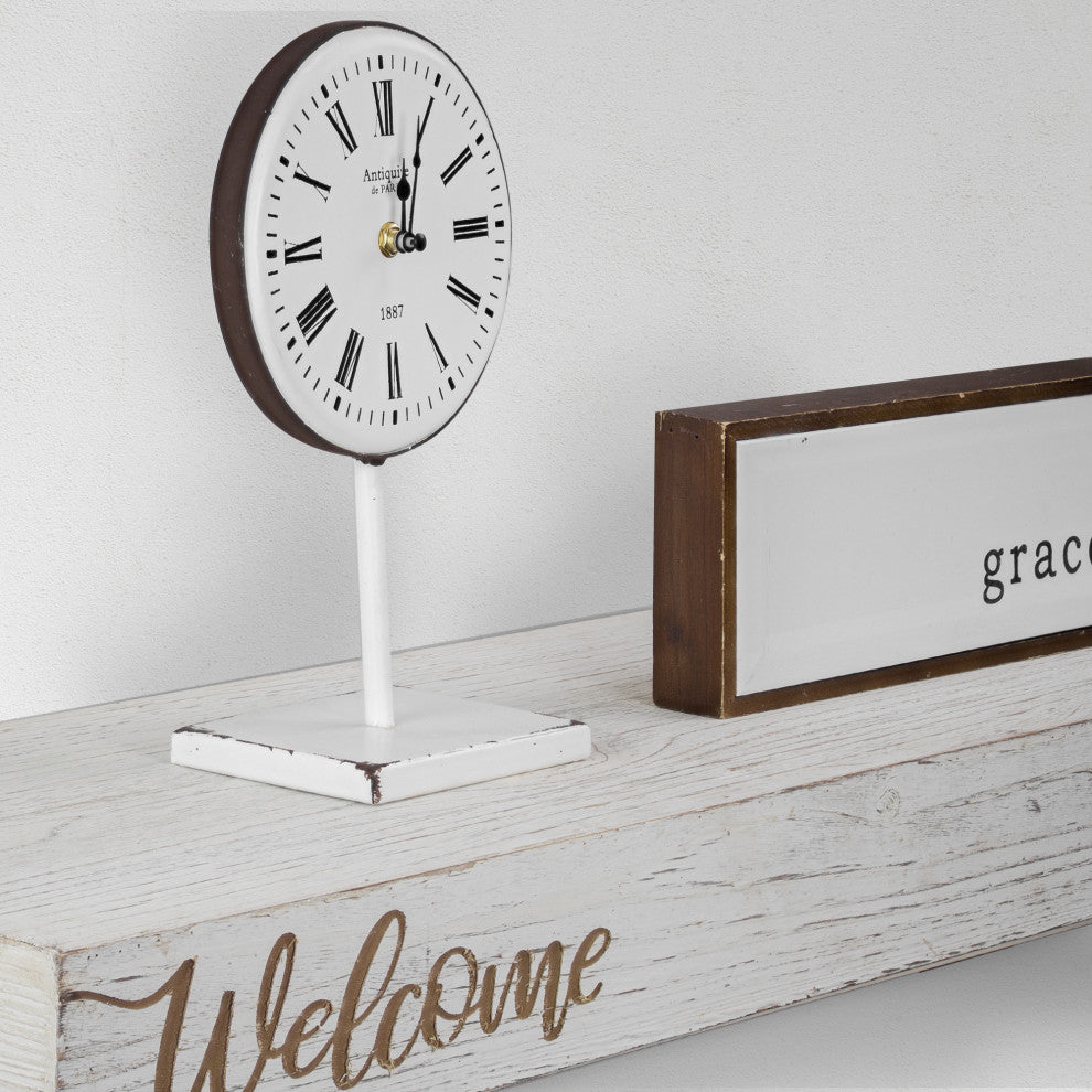 Floating Wall Shelf with "Welcome" Text Engraving