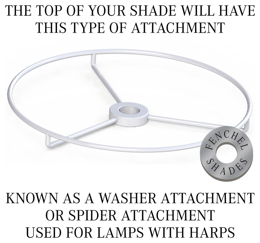 Fenchel Shades 6"x6"x10" White Spider Attachment Drum Lamp Shade, Linen Stone
