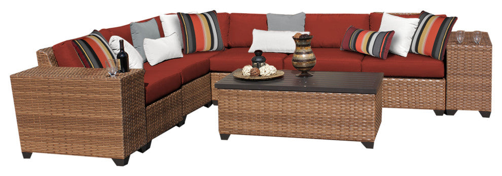 Laguna 9 Piece Outdoor Wicker Patio Furniture Set 09b
