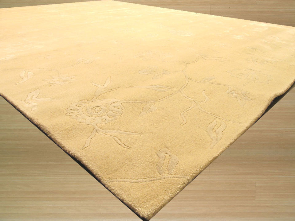 Ivory Transitional Floral Contemporary Floral Area Rug