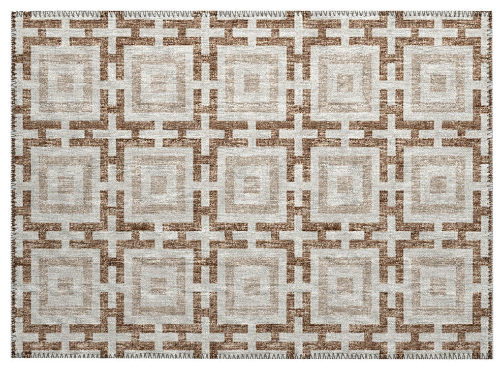 Indoor/Outdoor Marlo MO1 Taupe Machine Washable 1'8" x 2'6" Rug