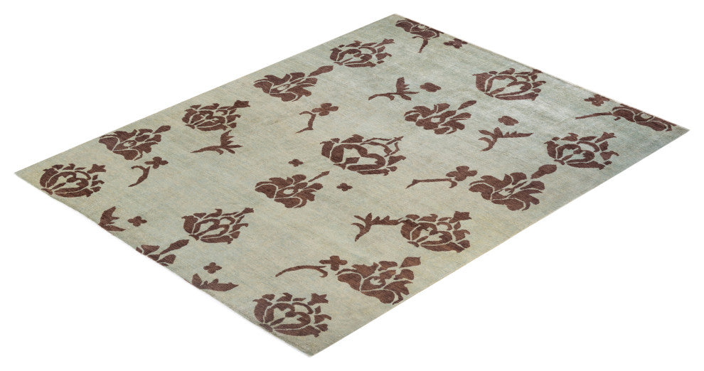 Eclectic, One-of-a-Kind Handmade Area Rug Ivory, 7'9"x9'10"