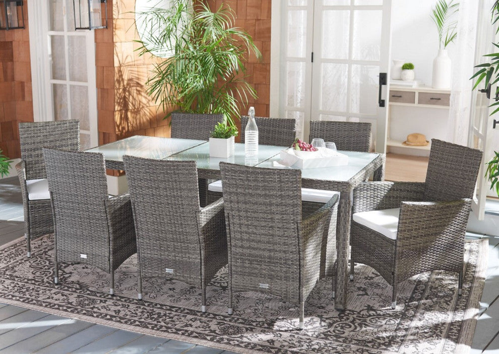 Safavieh Hailee Dining Set, Grey Brown / White
