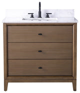 Vanity Art Bathroom Vanity with Engineered Marble Top and Sink, Vintage Spruce Blue, 48", Matte Black