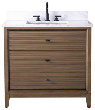 Vanity Art Bathroom Vanity with Engineered Marble Top and Sink, Vintage Spruce Blue, 48", Matte Black