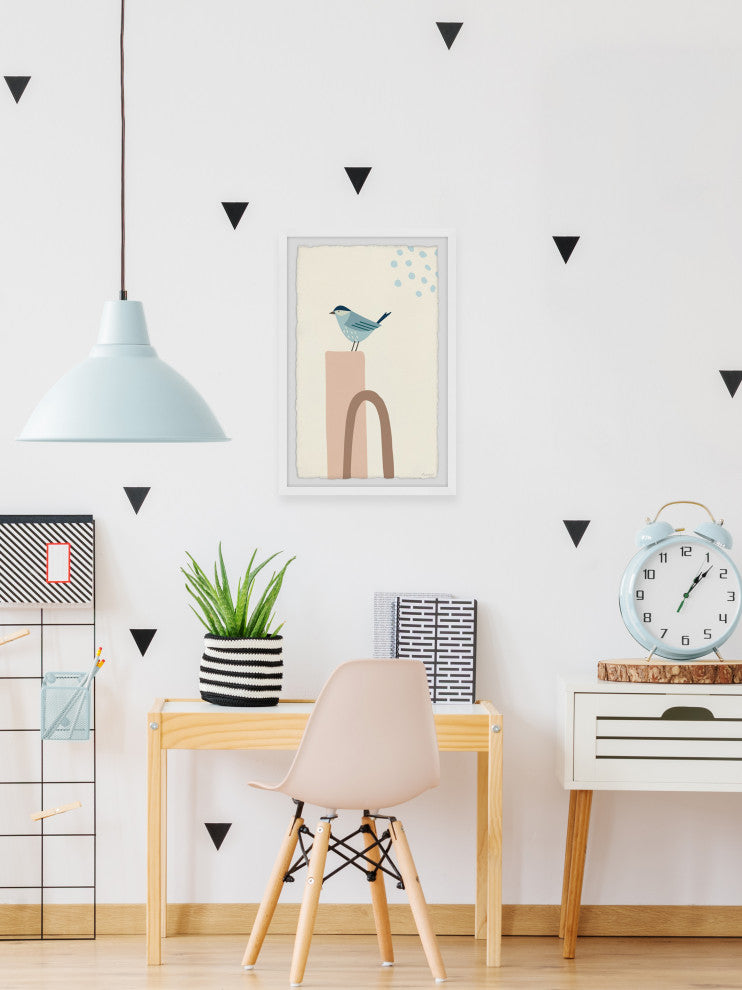 "Bird on Pillar" Framed Painting Print, 20x30