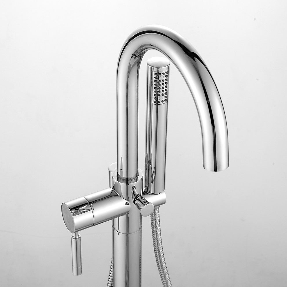 Athena Freestanding Tub Faucet With Handheld, Chrome