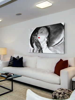 "Hat Lady 1" Painting Print on Wrapped Canvas