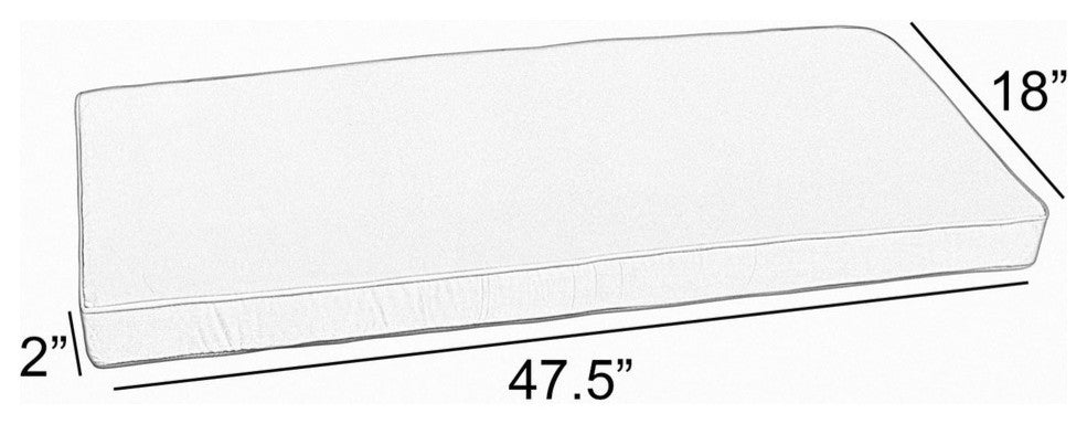 Sunbrella Indoor/Outdoor Tangerine Orange Bench Cushion, 47.5x18