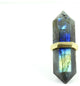 Dresser Pull--3" Blue Labradorite--Solid Brass with Custom Finish, Brass