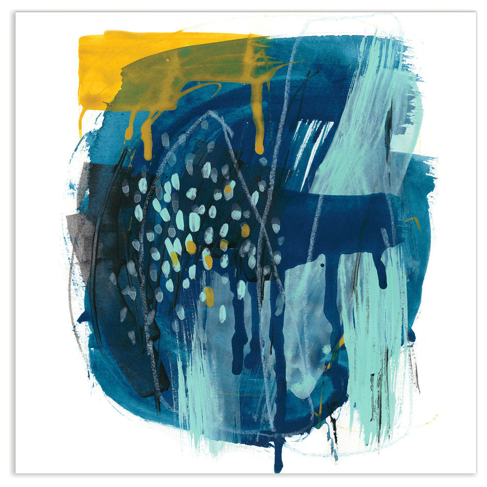 "Intuitive Motion II" Abstract Wall Art Frameless Free Floating Tempered Glass