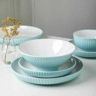 Christian Siriano Lustra Stoneware 32 Piece Dinnerware Set, Teal