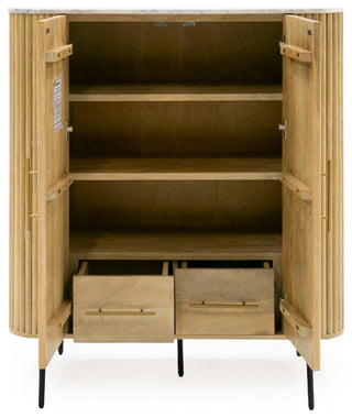 Modrest Cambridge White Marble and Mango Tall Buffet
