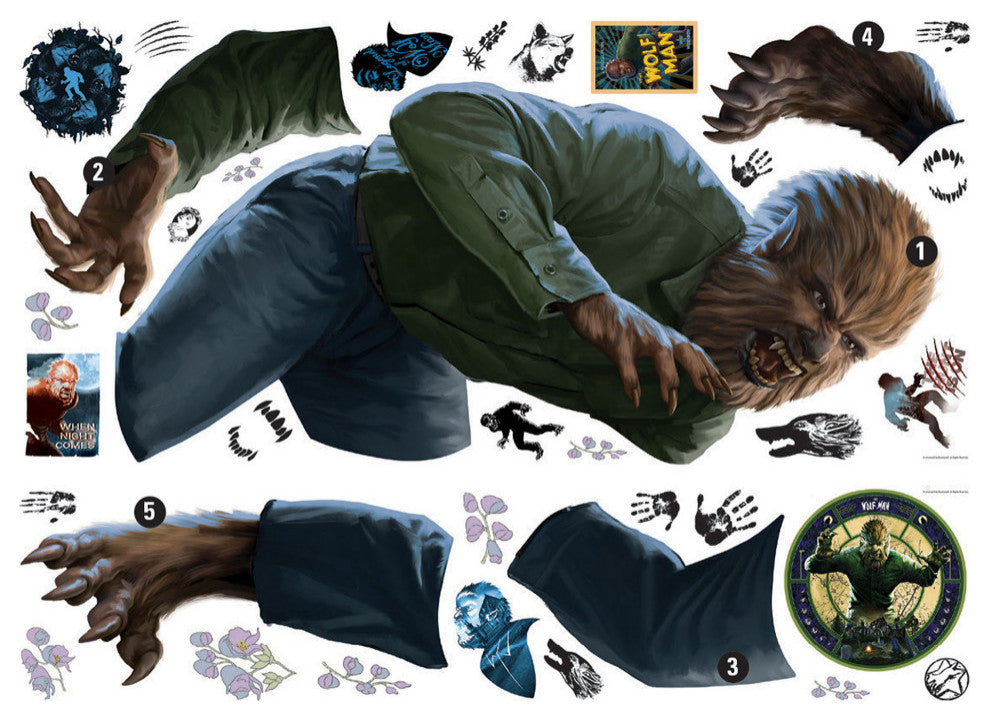 Classic Monsters The Wolf Man Giant Peel and Stick Wall Decals