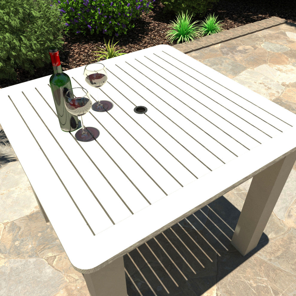 Square 42x42 Dining Table, Weathered Acorn, Whitewash