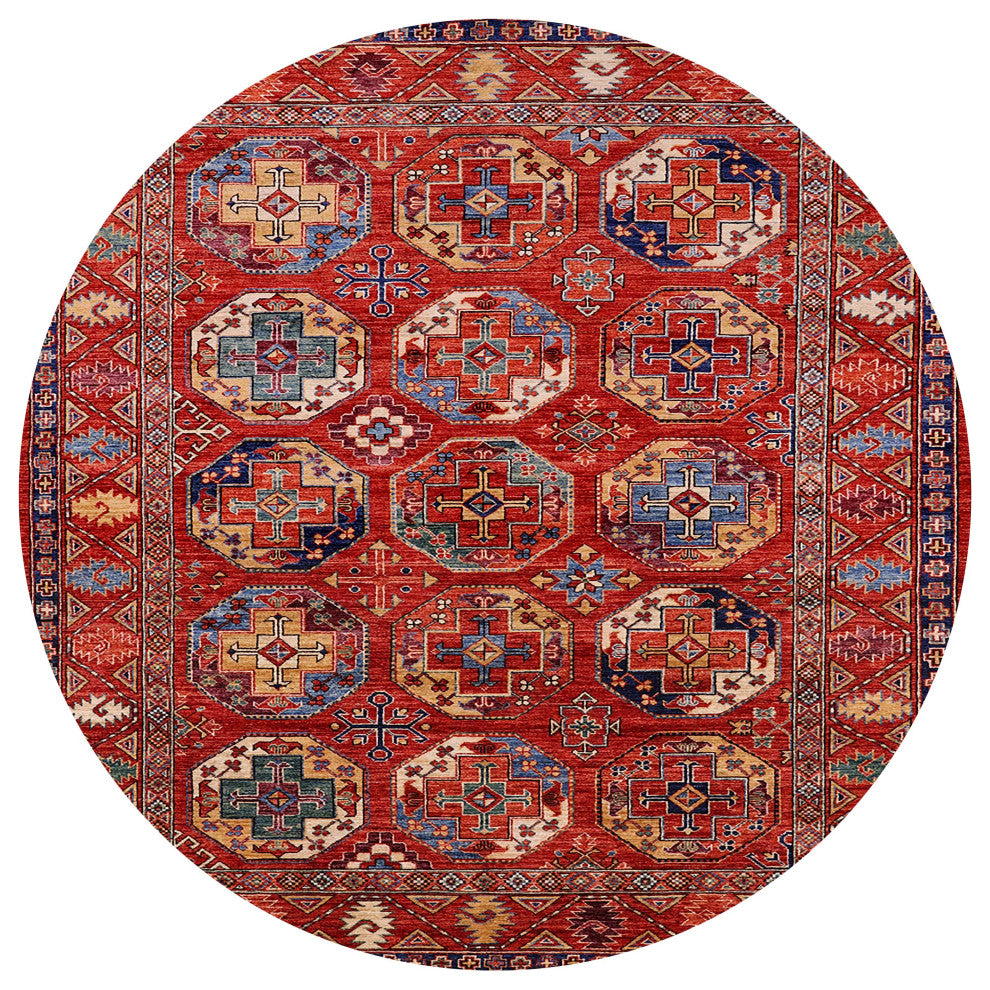 Ahgly Company Indoor Round Mid-Century Modern Area Rugs, 6' Round