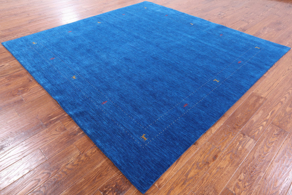 8' Square Handmade Persian Gabbeh Rug Q7022