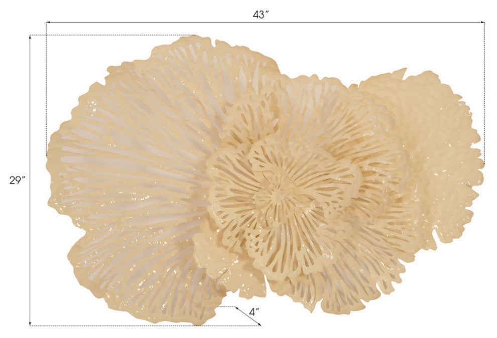 Flower Wall Art, Ivory, Medium