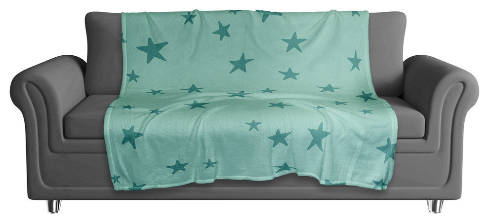 Green Stars Pattern 50x60 Coral Fleece Blanket