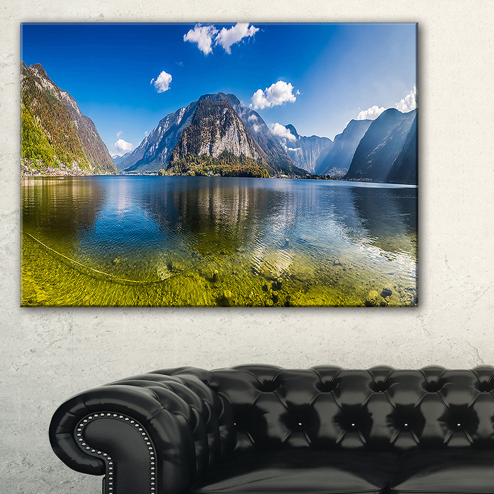 "Crystal Clear Mountain Lake in Alps" Landscape Wall Art, 32"x16"