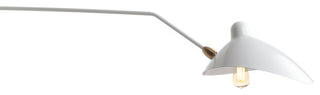 Frank 35" Iron Retro Swing LED Wall Sconce, White, White/Brass Gold