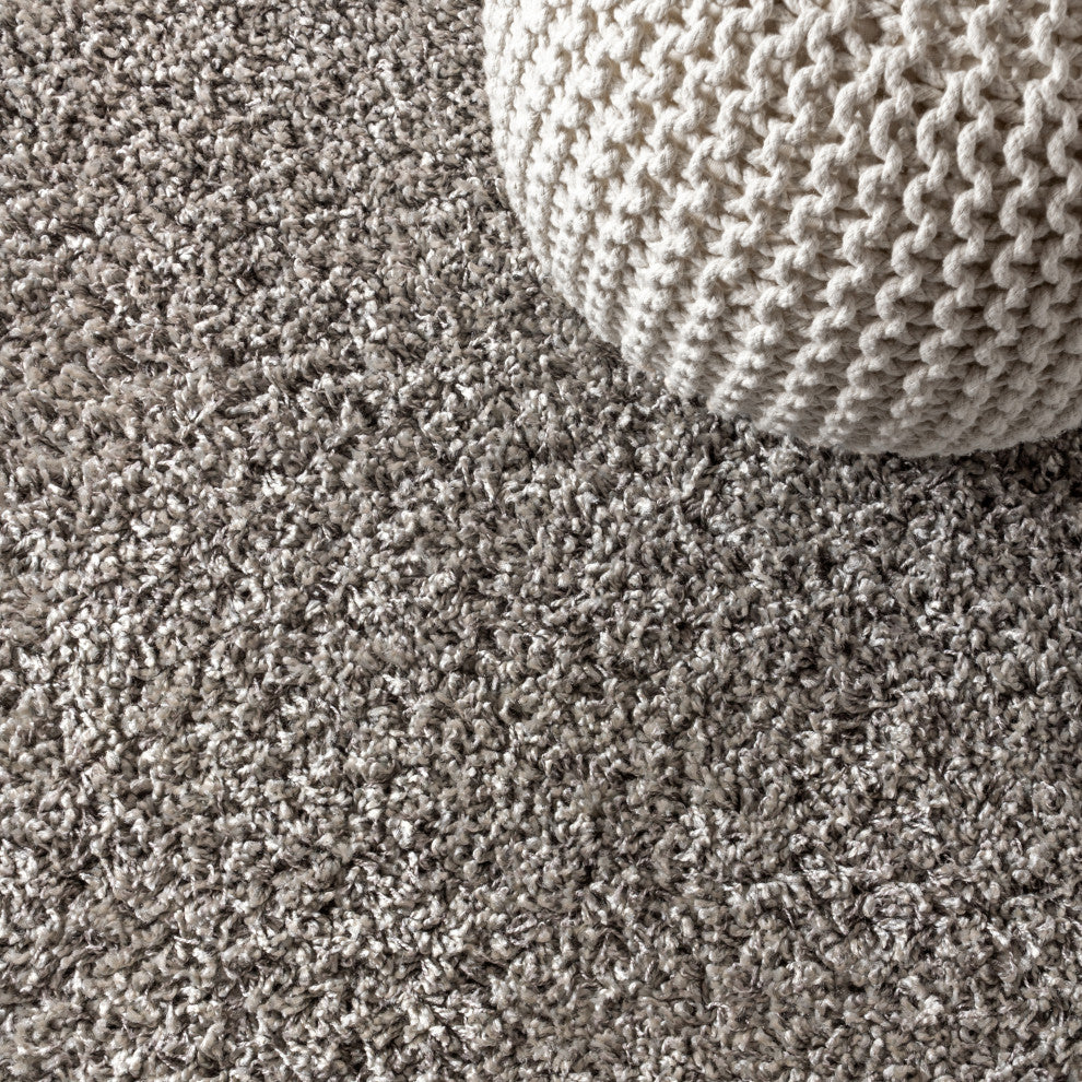 Mercer Shag Plush Tassel Area Rug, Grey, 2 X 8