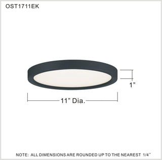Quoizel OST1711 Outskirts 11"W LED Flush Mount Ceiling Fixture - Earth Black
