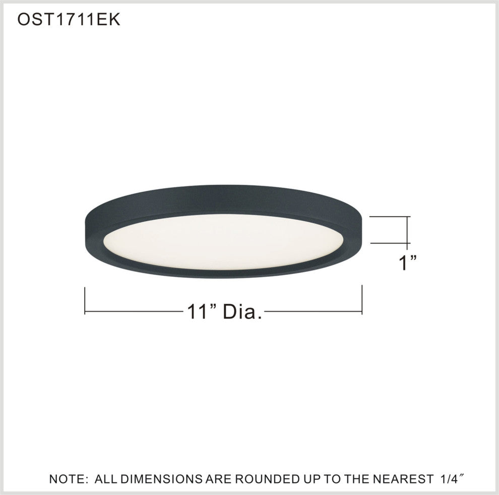 Quoizel OST1711 Outskirts 11"W LED Flush Mount Ceiling Fixture - Earth Black