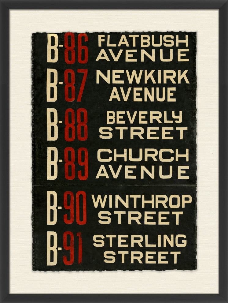 Brooklyn Bus Roll Sign Ii, Giclee Reproduction Artwork
