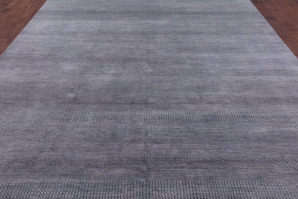 9' 1" X 12' 4" Wool and Silk Savannah Gabbeh Hand Knotted Rug Q6524